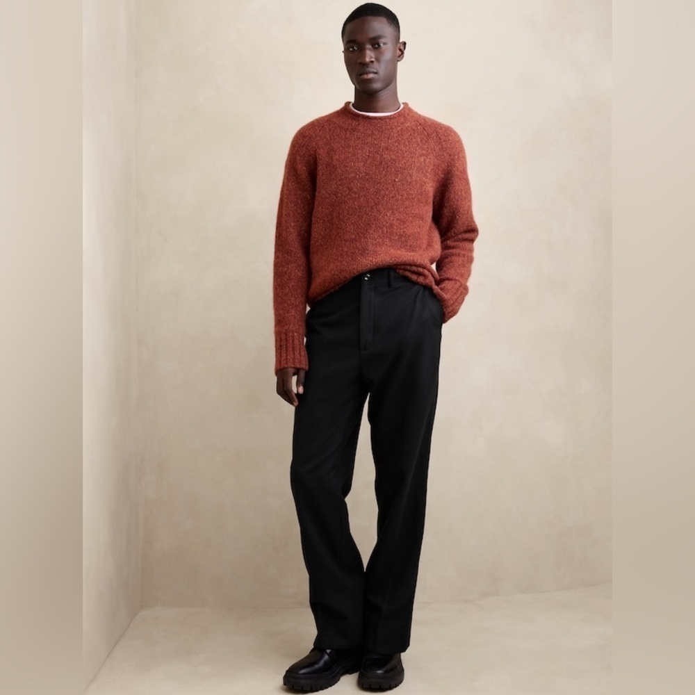 NWT! Banana Republic Black Italian Melton Officer Pant - Size 34 🩷